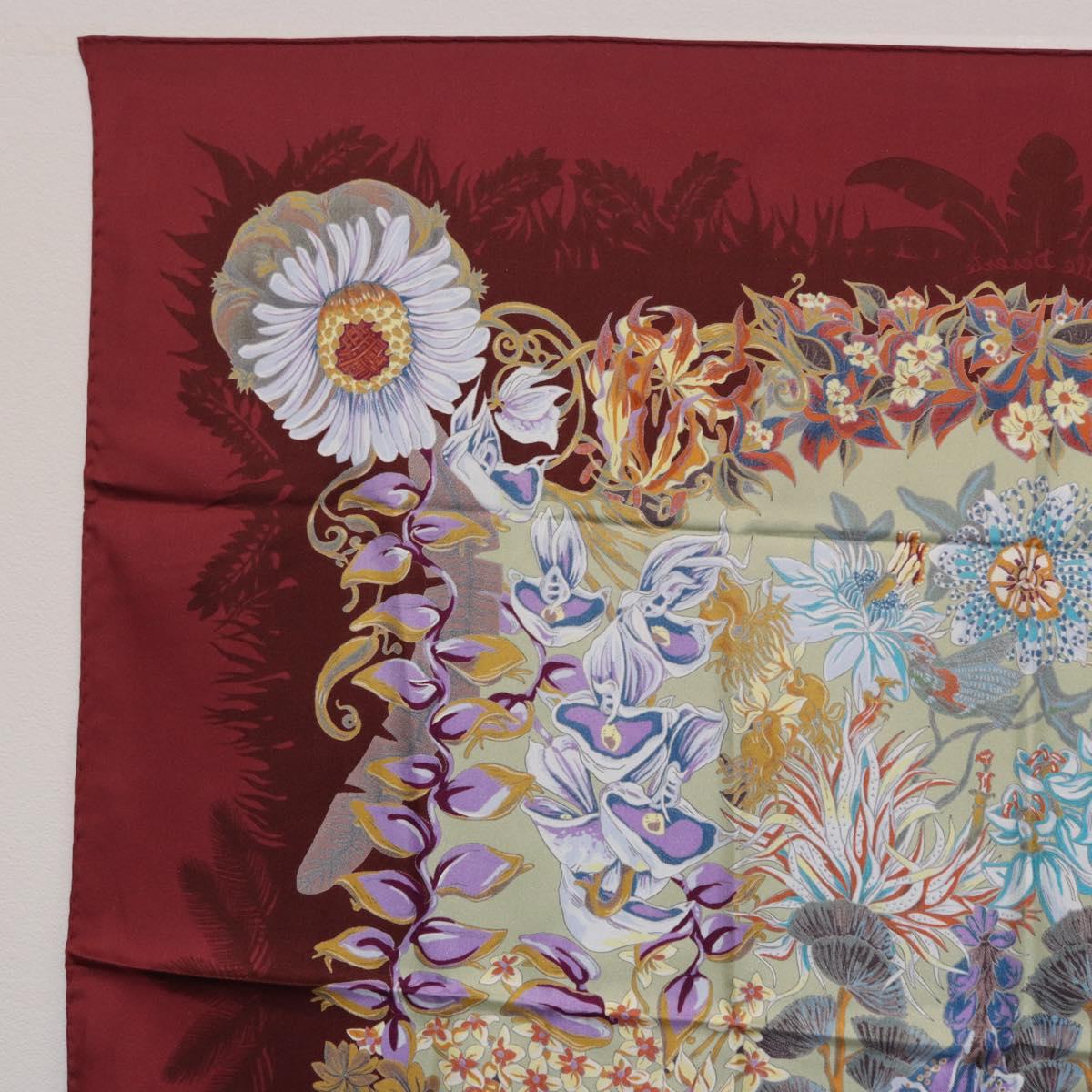 HERMES Carre 90 Scarf Silk Bordeaux Auth 198389M