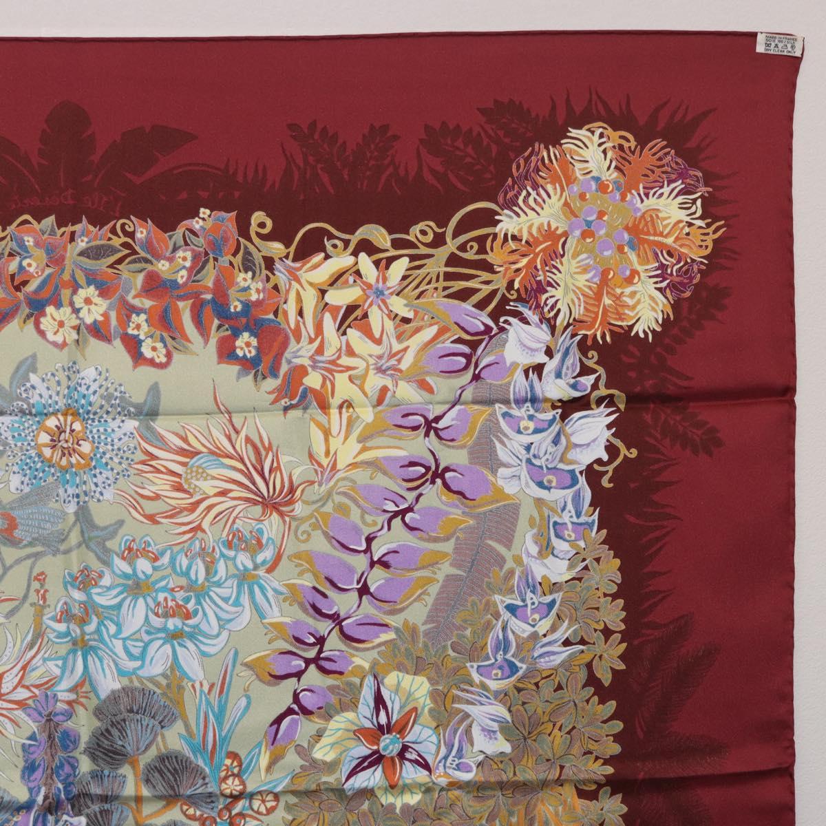 HERMES Carre 90 Scarf Silk Bordeaux Auth 198389M
