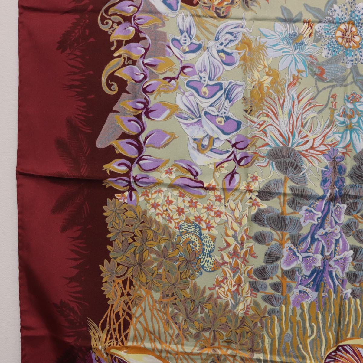 HERMES Carre 90 Scarf Silk Bordeaux Auth 198389M