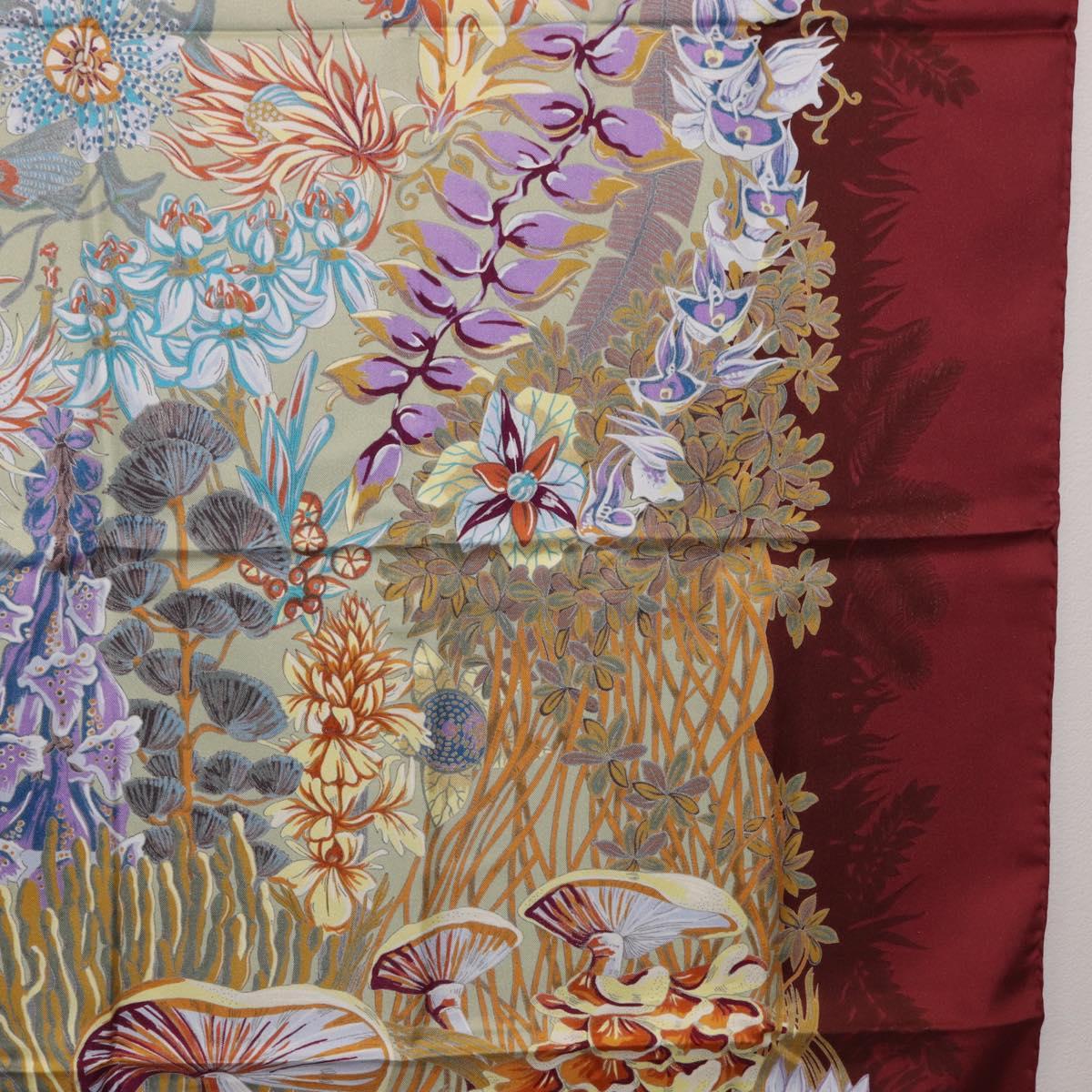 HERMES Carre 90 Scarf Silk Bordeaux Auth 198389M