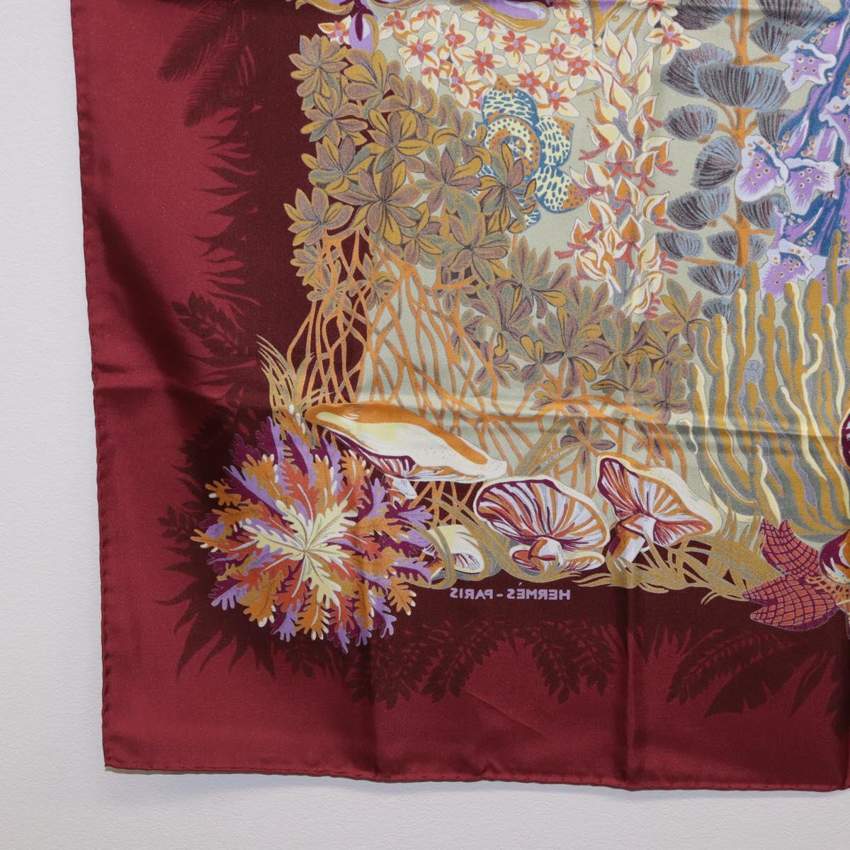 HERMES Carre 90 Scarf Silk Bordeaux Auth 198389M