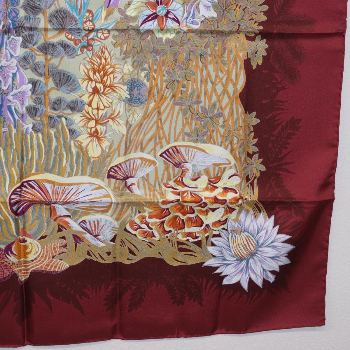 HERMES Carre 90 Scarf Silk Bordeaux Auth 198389M