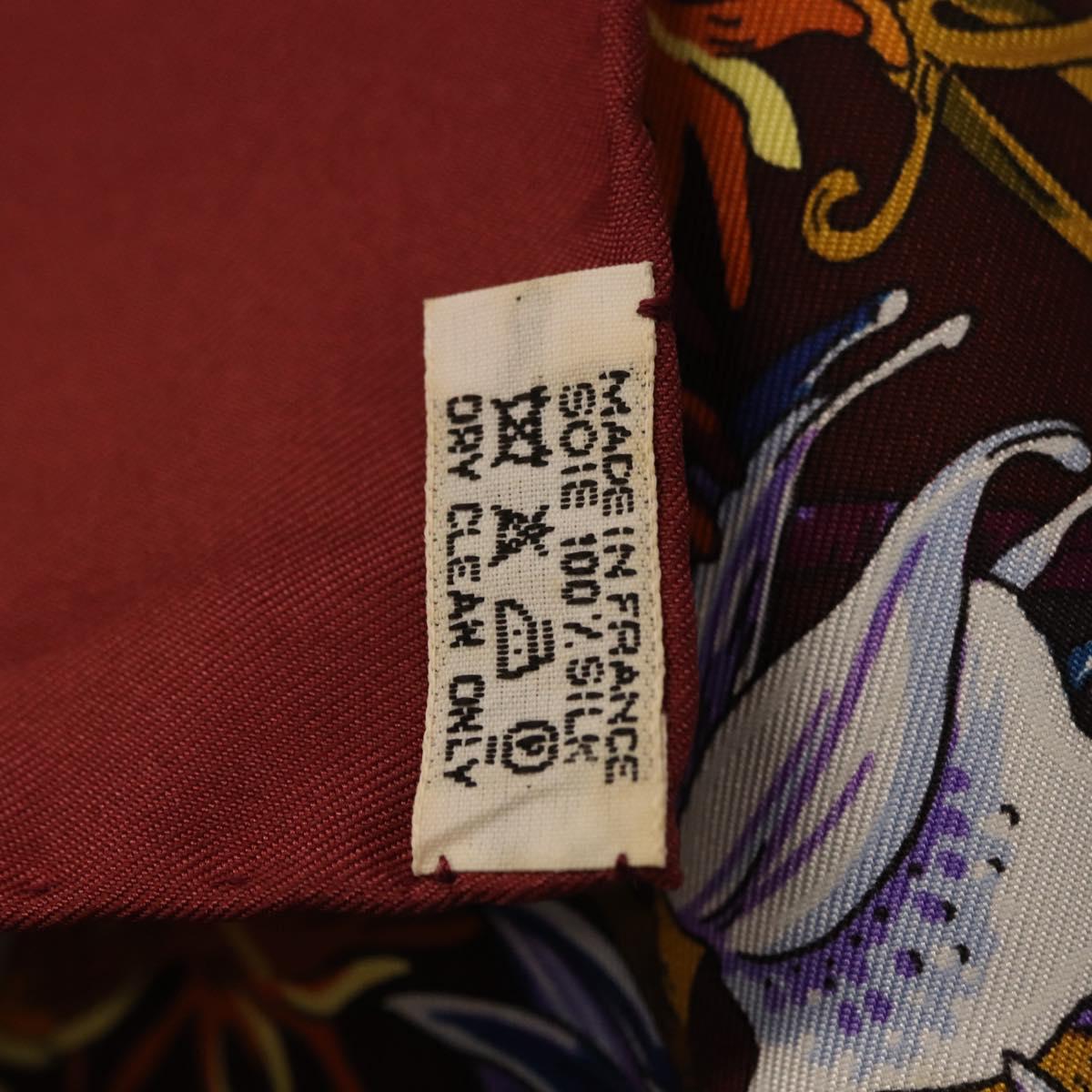 HERMES Carre 90 Scarf Silk Bordeaux Auth 198389M