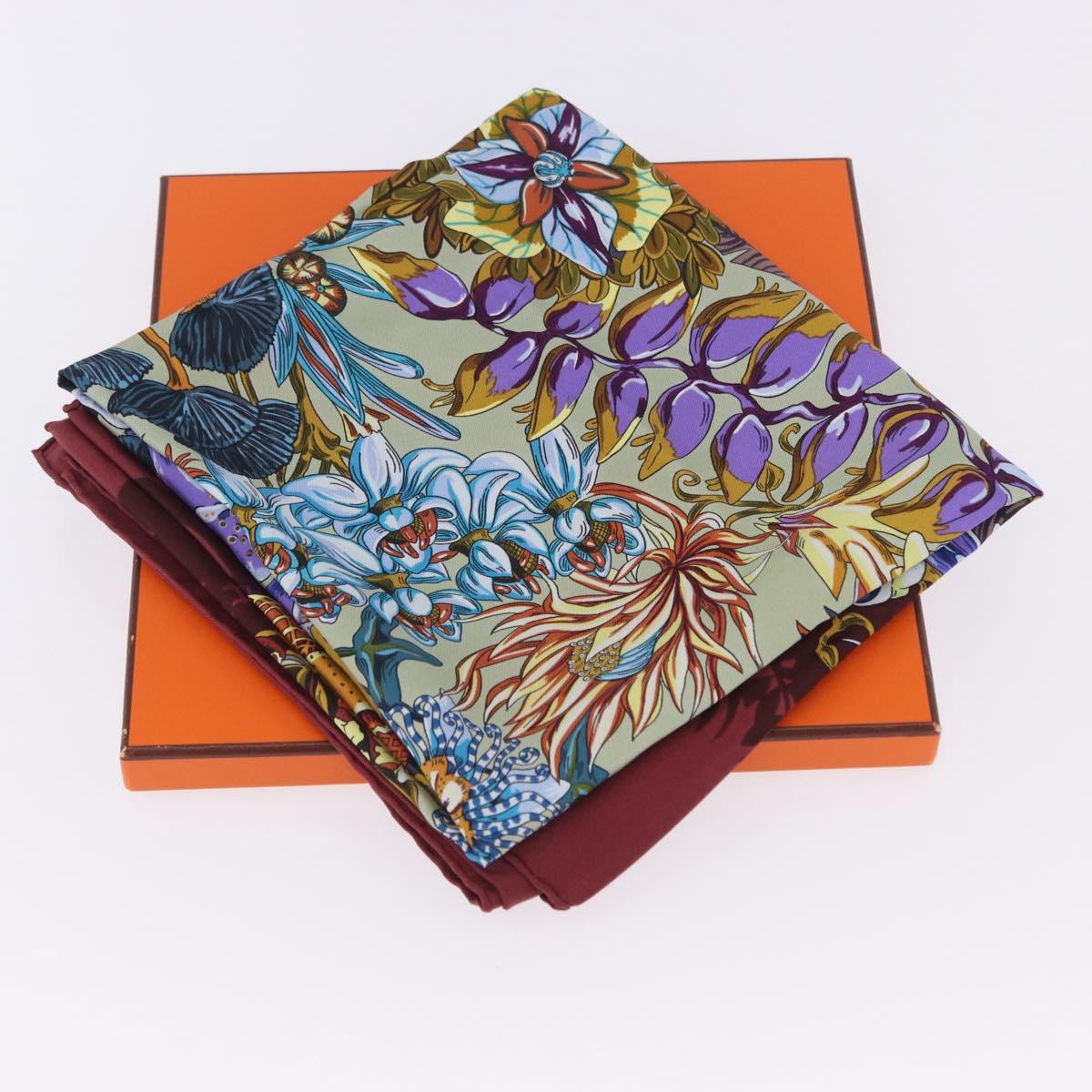 HERMES Carre 90 Scarf Silk Bordeaux Auth 198389M