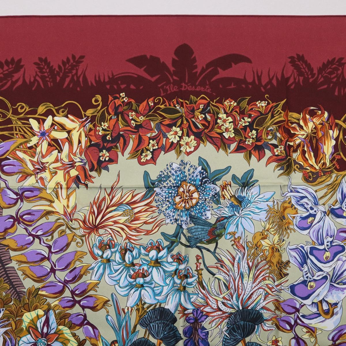 HERMES Carre 90 Scarf Silk Bordeaux Auth 198389M