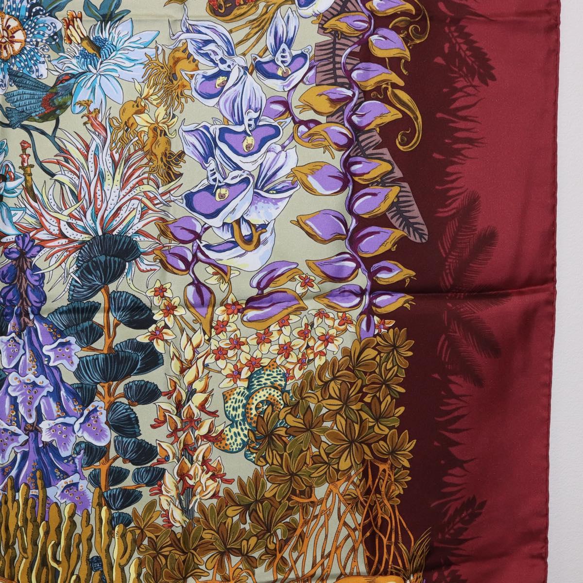 HERMES Carre 90 Scarf Silk Bordeaux Auth 198389M