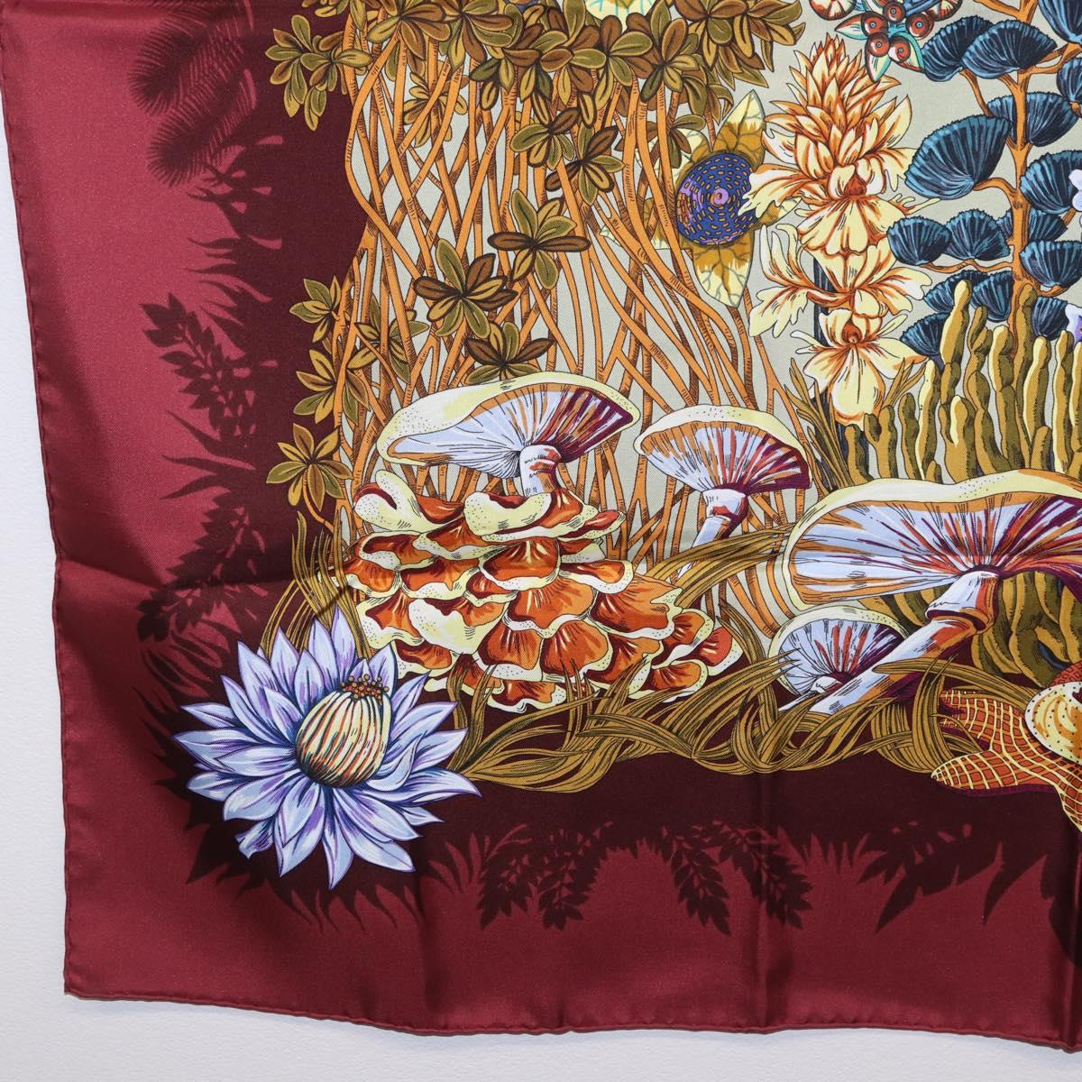 HERMES Carre 90 Scarf Silk Bordeaux Auth 198389M