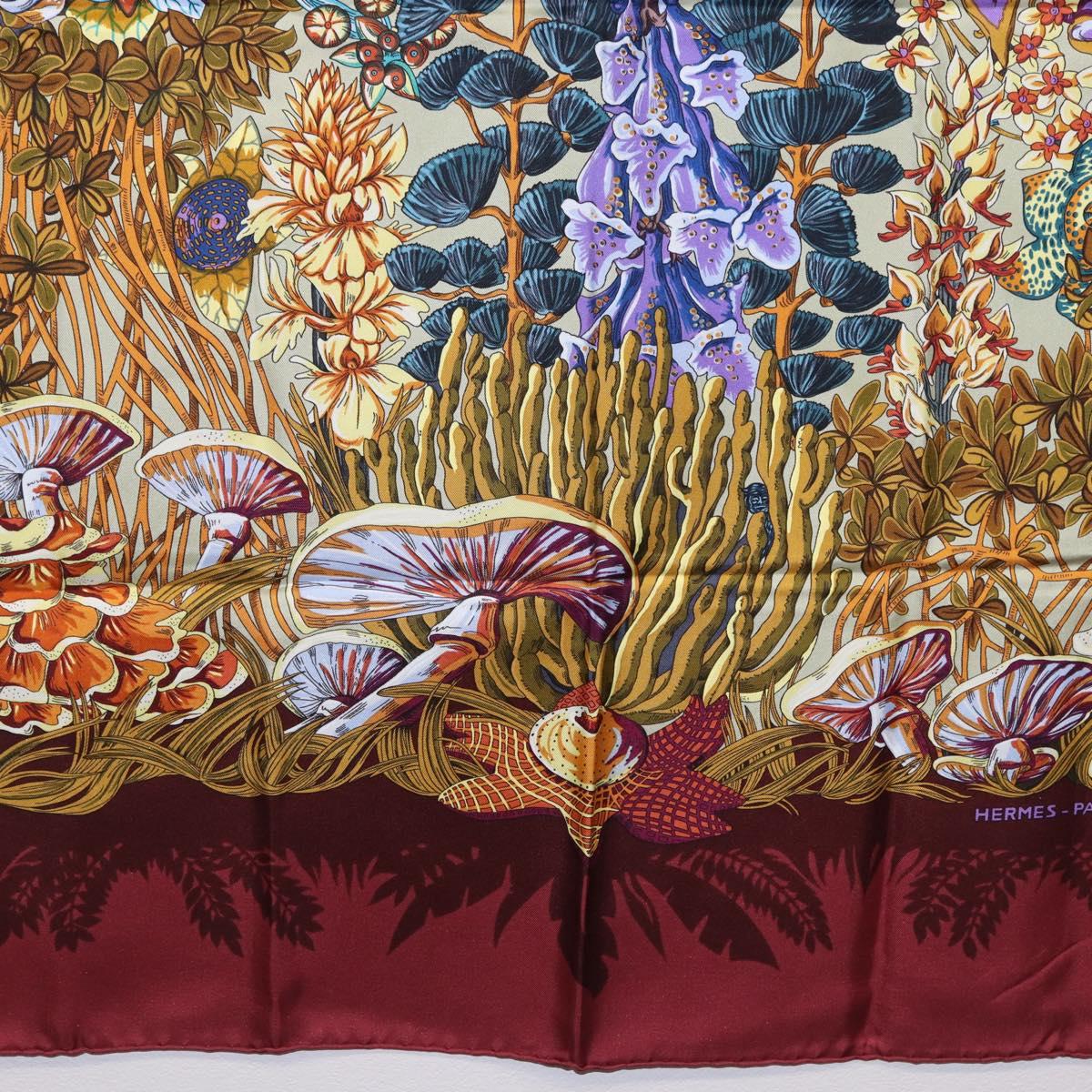 HERMES Carre 90 Scarf Silk Bordeaux Auth 198389M