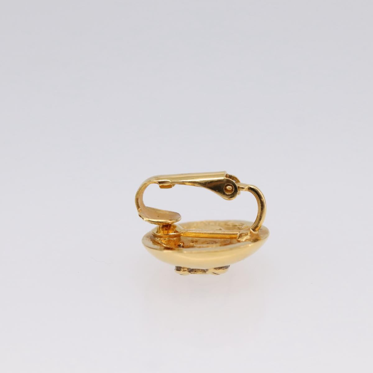 CHANEL COCO Mark Earring Metal Gold Tone CC Auth 198444V