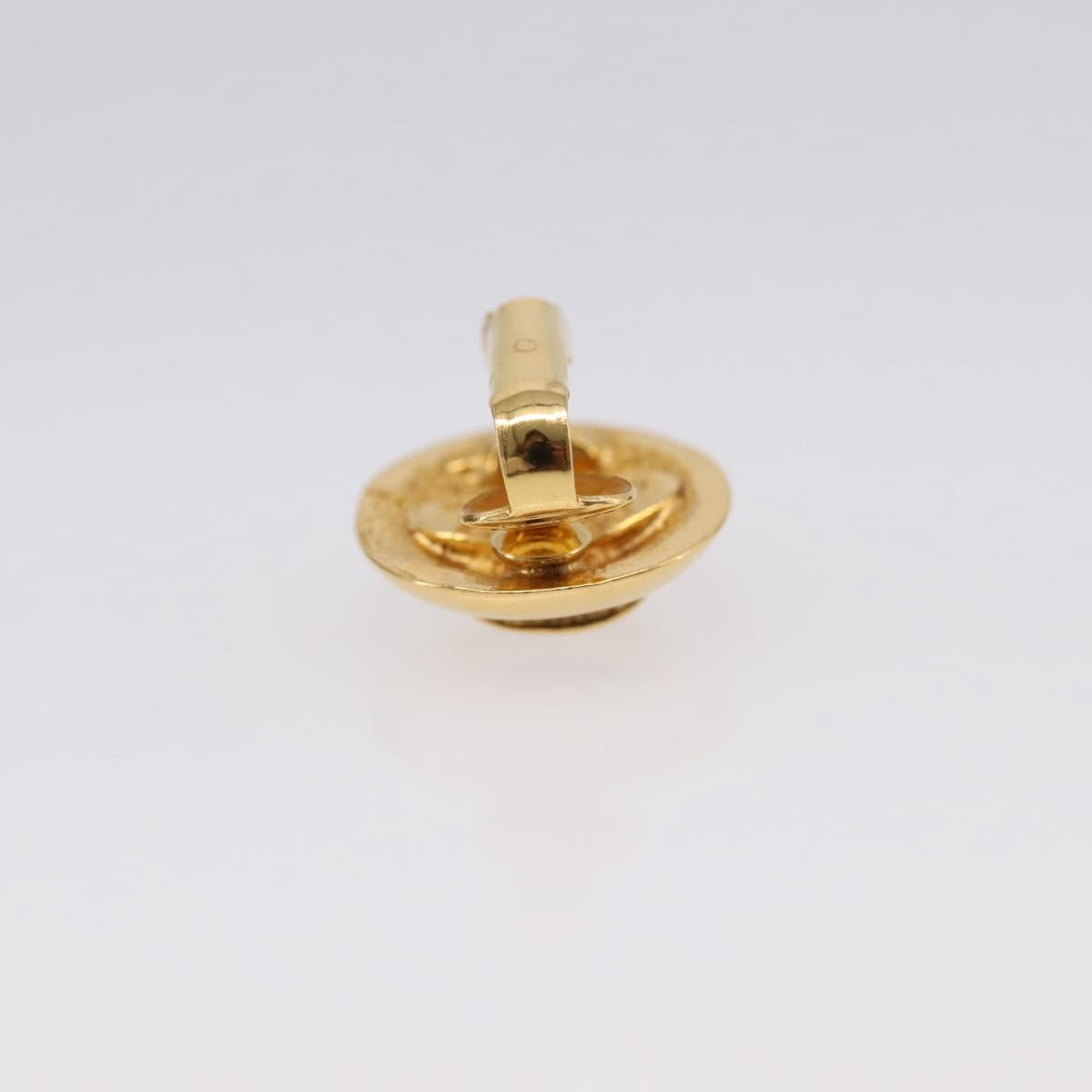 CHANEL COCO Mark Earring Metal Gold Tone CC Auth 198444V