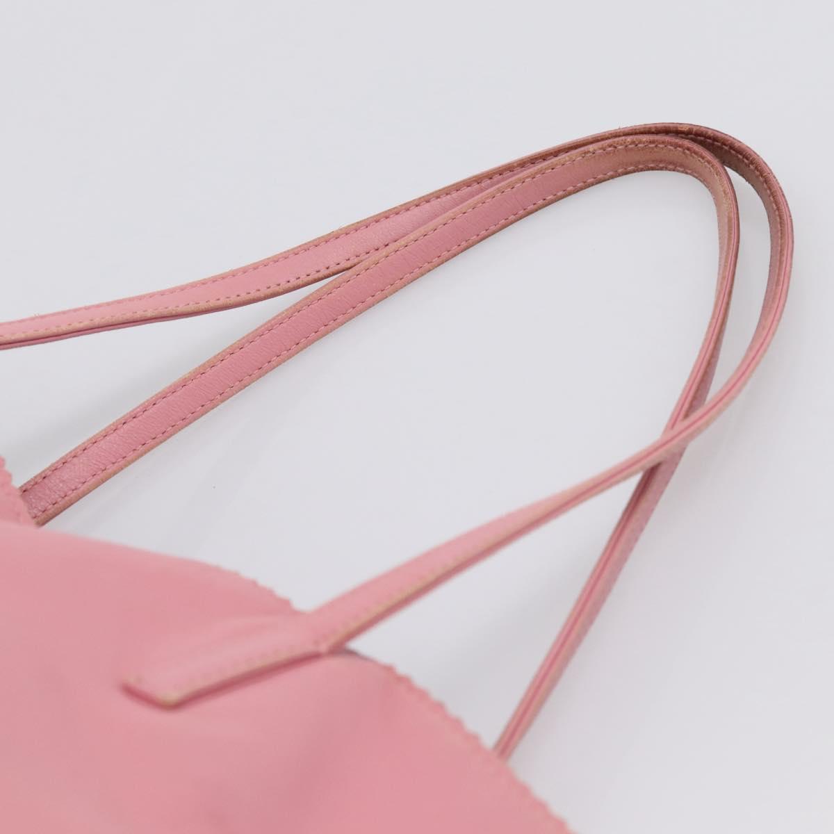 LOEWE Tote Bag Leather Pink Silver Auth 198452