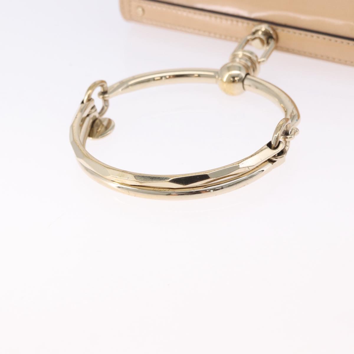 Chloe Nile Minaudière Hand Bag Patent Beige Gold Tone Auth 198468A