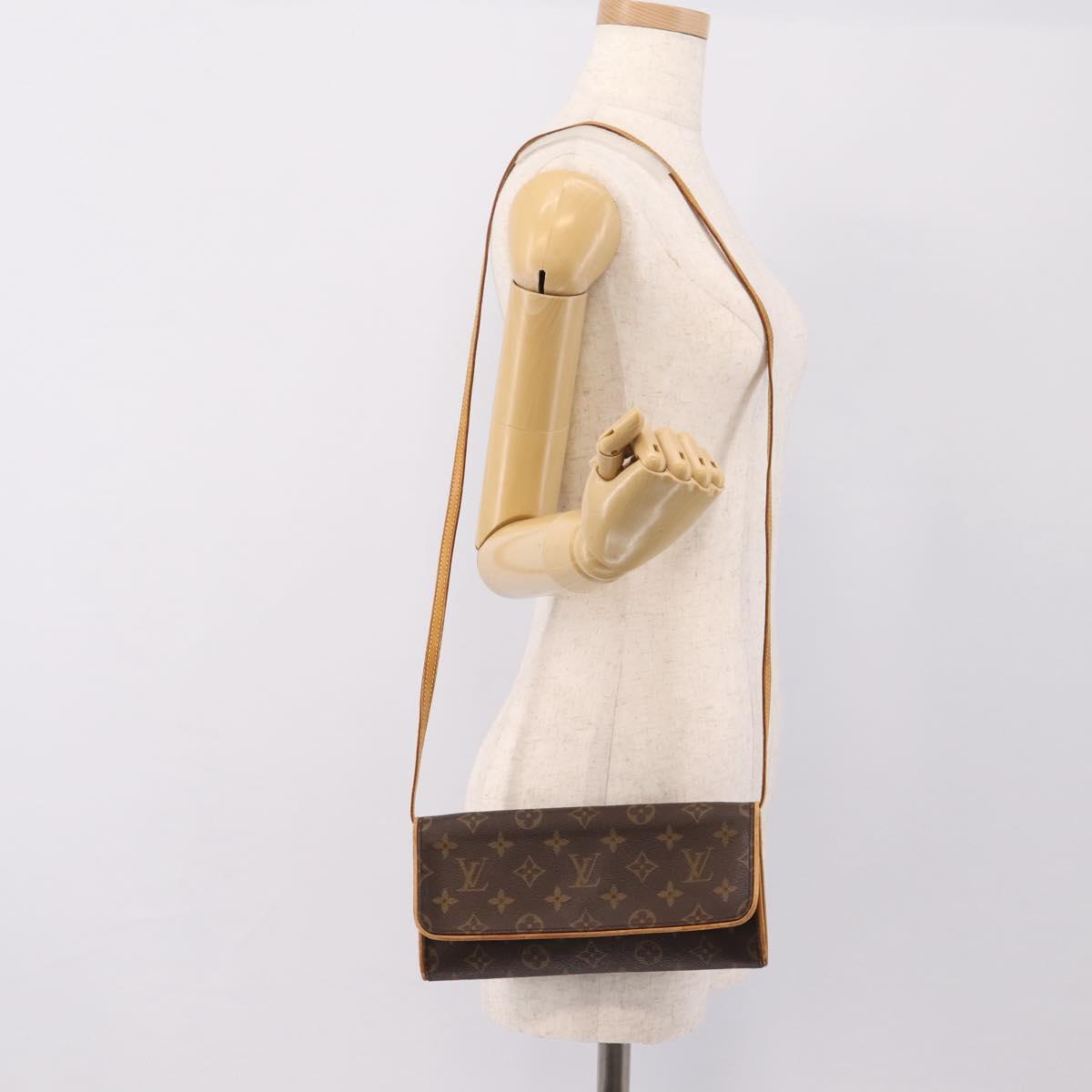 LOUIS VUITTON Monogram Pochette Twin GM Shoulder Bag M51852 LV Auth 198469