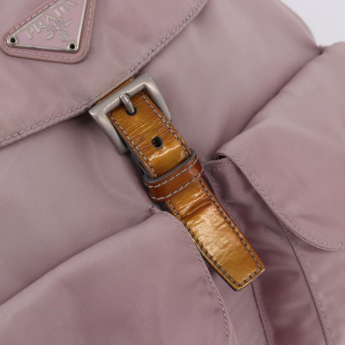 PRADA Backpack Nylon Pink Silver Auth 198471