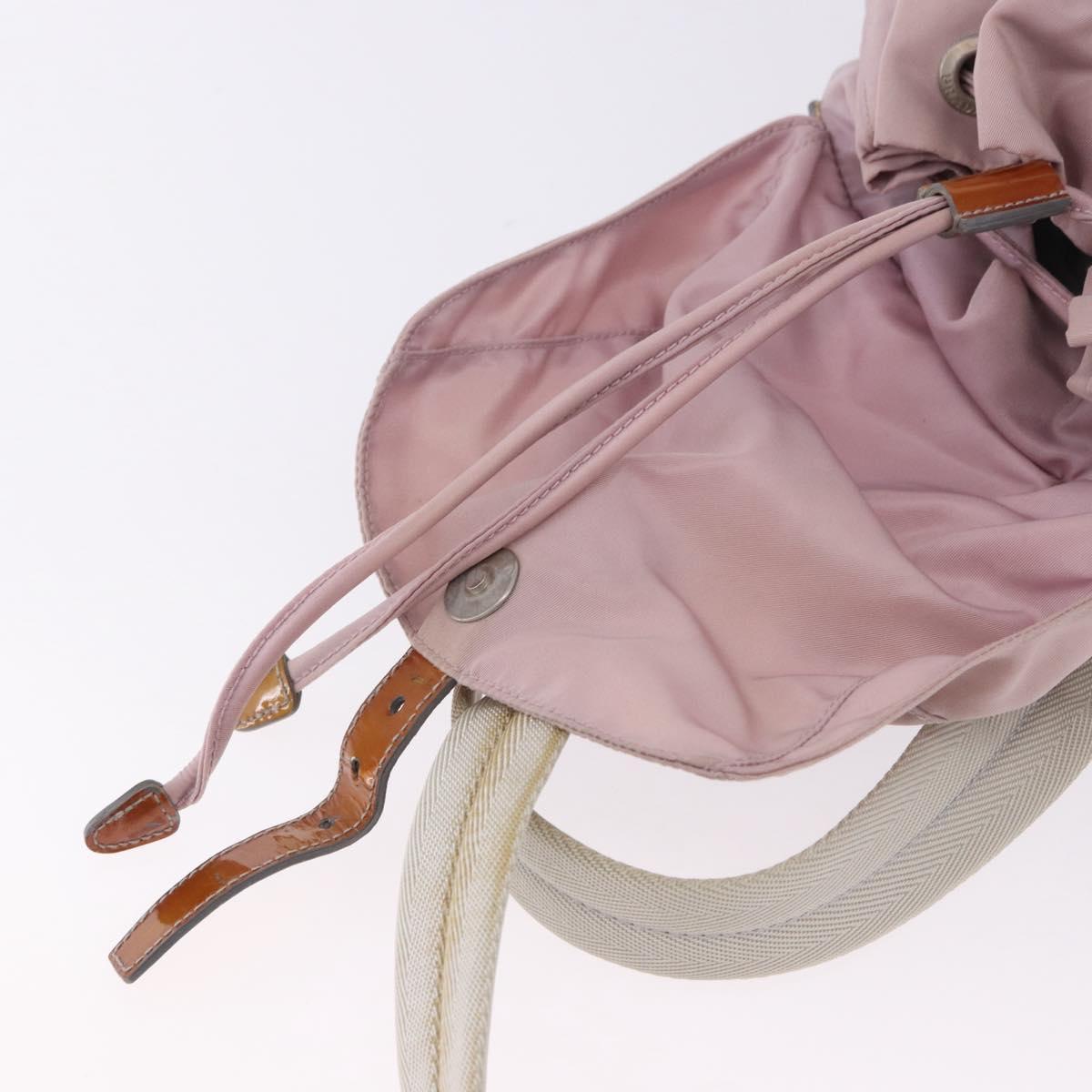 PRADA Backpack Nylon Pink Silver Auth 198471