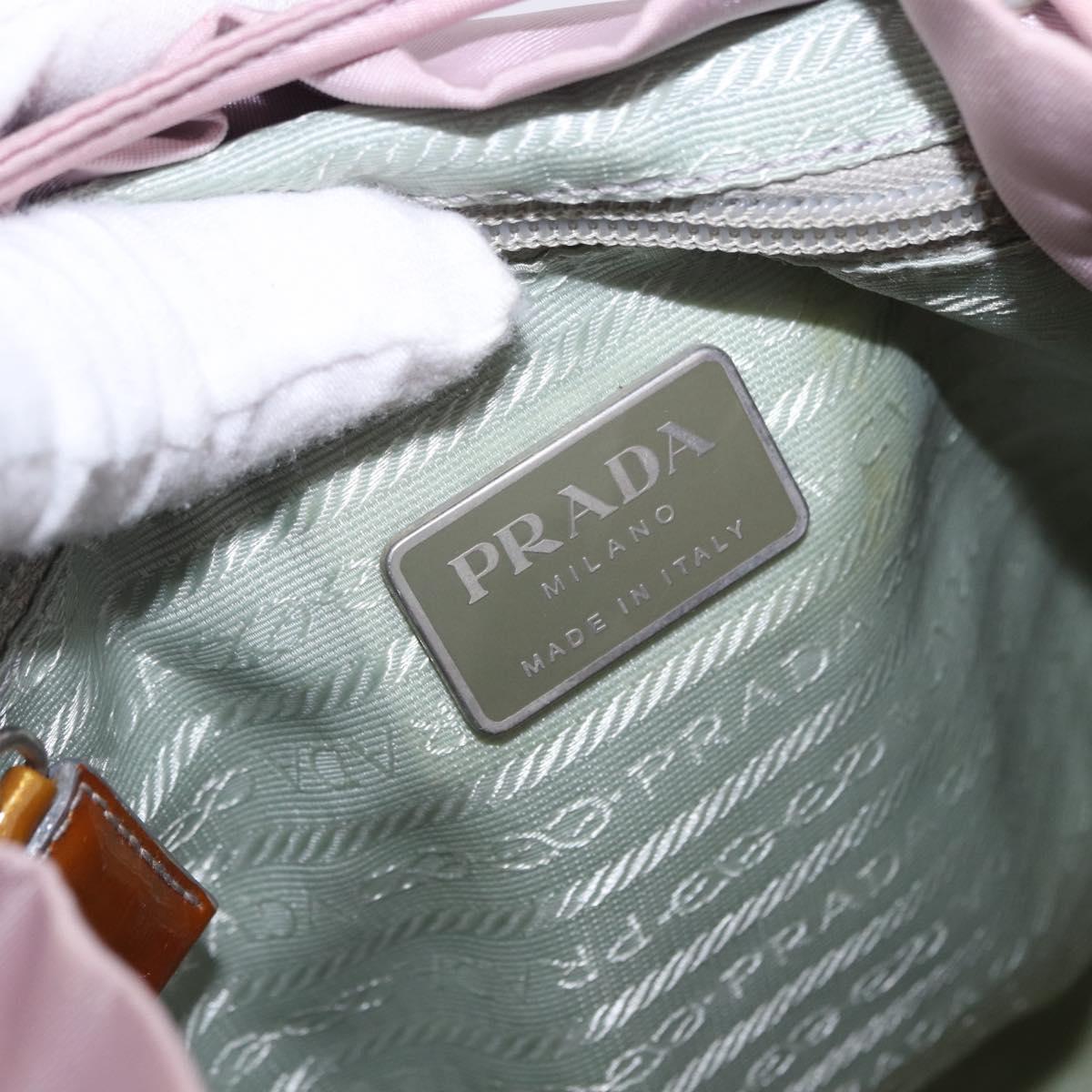 PRADA Backpack Nylon Pink Silver Auth 198471