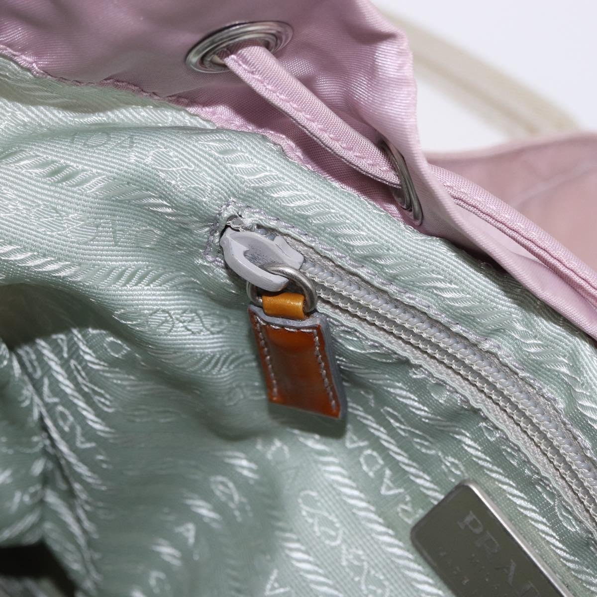 PRADA Backpack Nylon Pink Silver Auth 198471