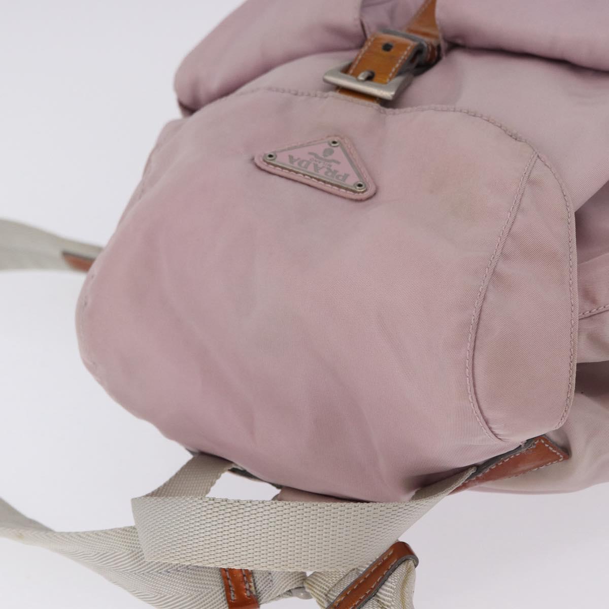 PRADA Backpack Nylon Pink Silver Auth 198471