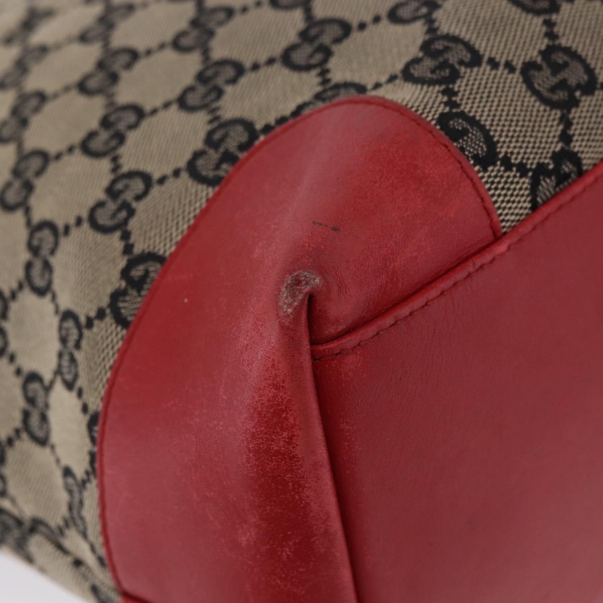 GUCCI GG Canvas Hand Bag Navy Red 02 1121 Auth 198477