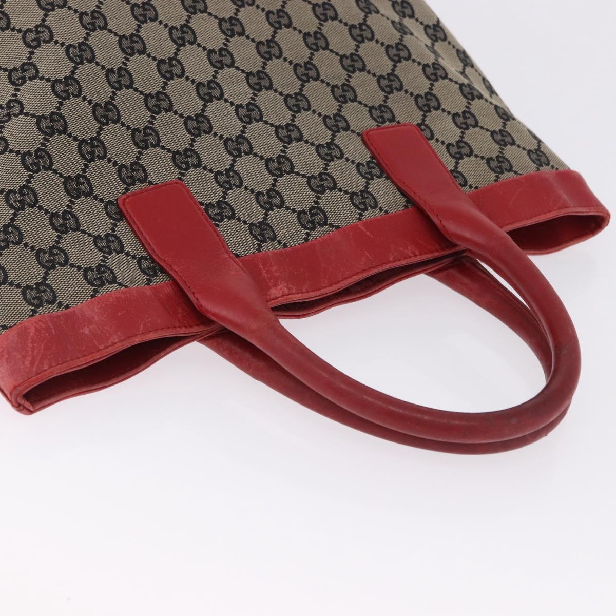 GUCCI GG Canvas Hand Bag Navy Red 02 1121 Auth 198477