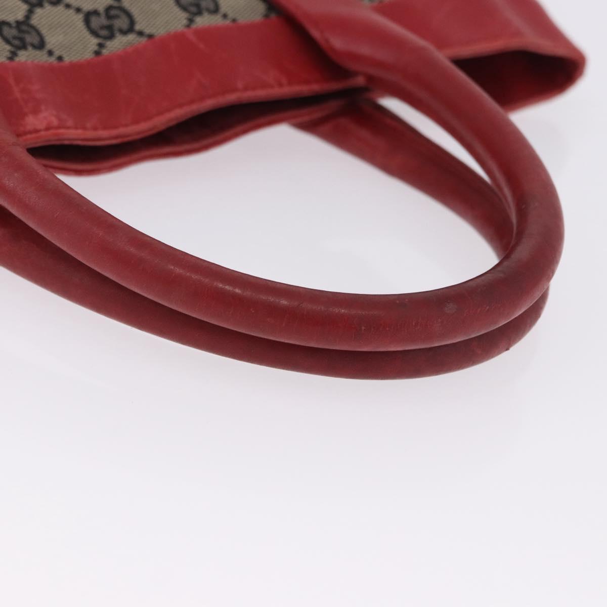 GUCCI GG Canvas Hand Bag Navy Red 02 1121 Auth 198477