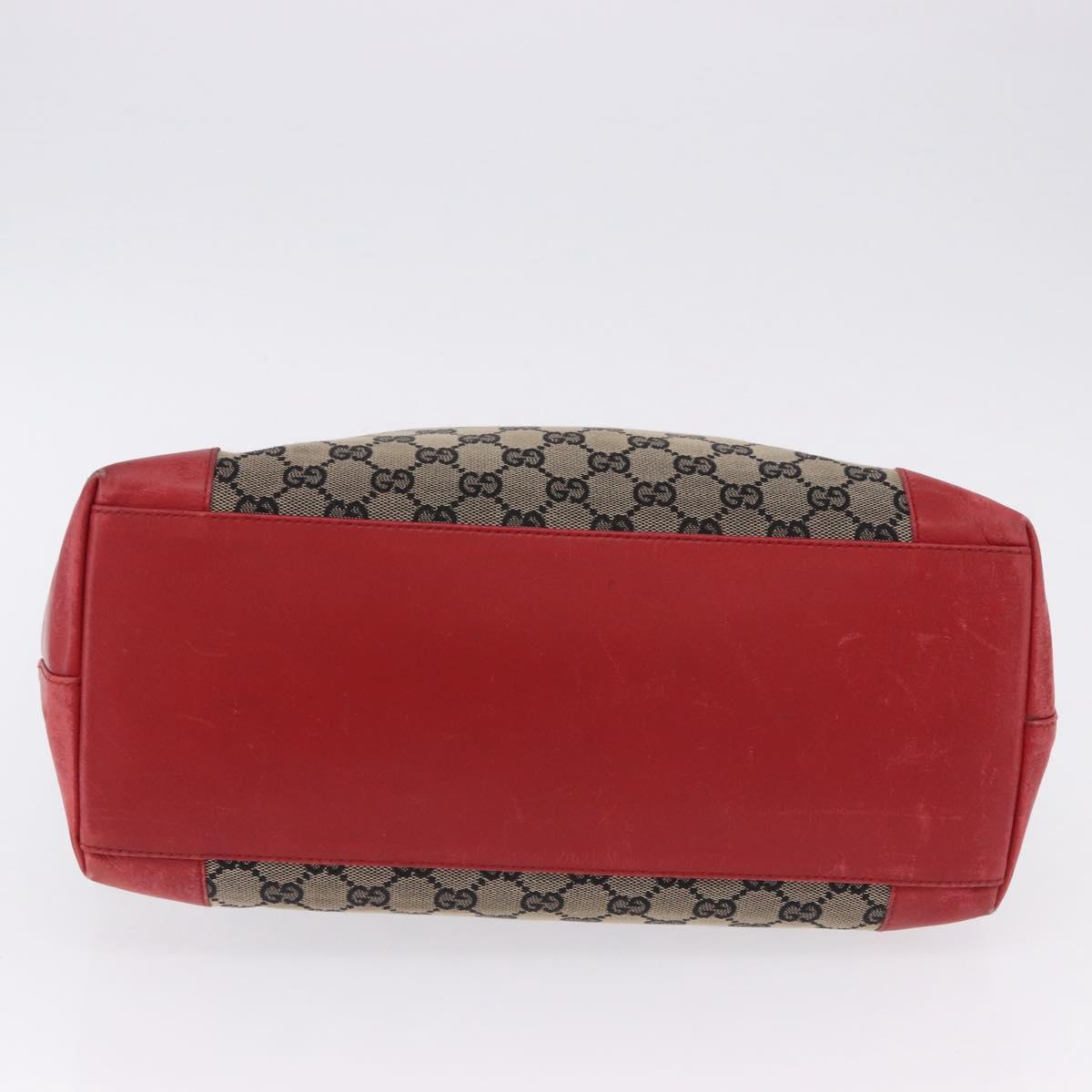 GUCCI GG Canvas Hand Bag Navy Red 02 1121 Auth 198477