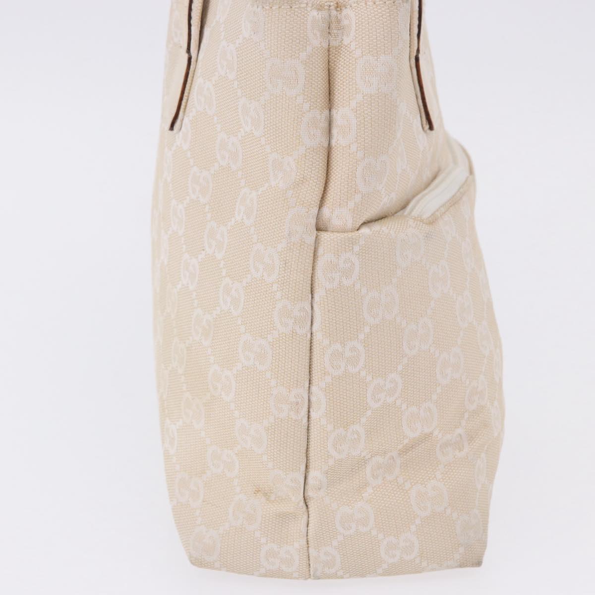 GUCCI GG Canvas Hand Bag Beige Silver 002 1080 Auth 198481