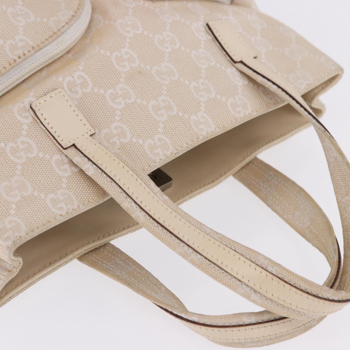 GUCCI GG Canvas Hand Bag Beige Silver 002 1080 Auth 198481