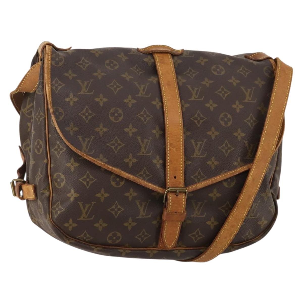 LOUIS VUITTON Monogram Saumur 35 Shoulder Bag M42254 LV Auth 198486