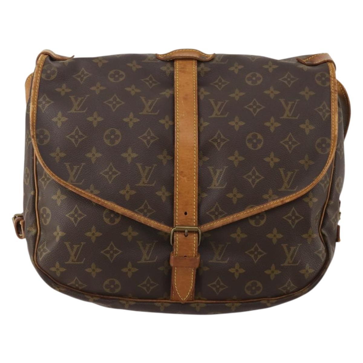 LOUIS VUITTON Monogram Saumur 35 Shoulder Bag M42254 LV Auth 198486