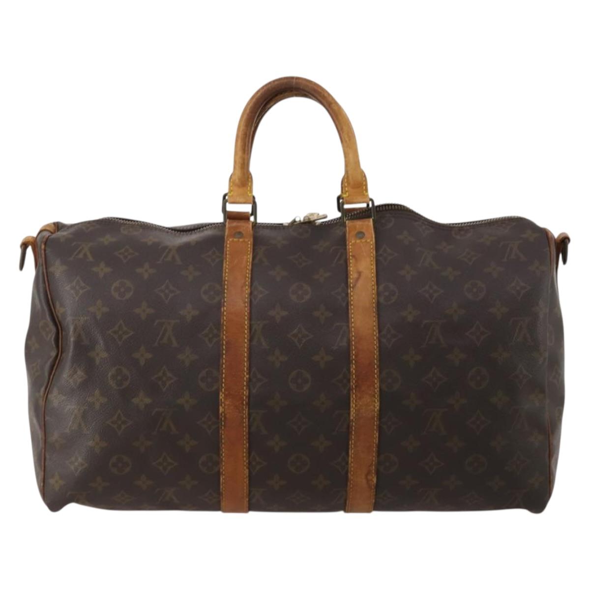 LOUIS VUITTON Monogram Keepall Bandouliere 45 Boston Bag M41418 LV Auth 198487