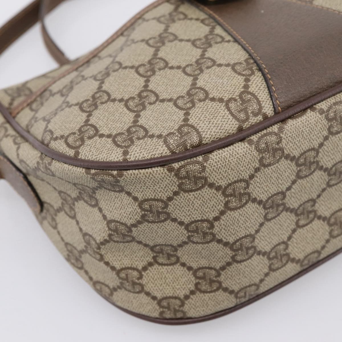 GUCCI GG Supreme Web Sherry Line Shoulder Bag PVC Beige 001 123 4002 Auth 198493