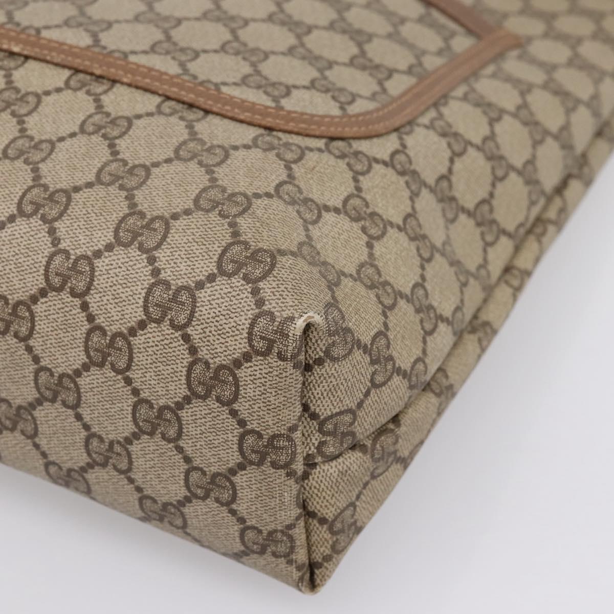 GUCCI GG Supreme Web Sherry Line Tote Bag PVC Beige Gold 39.02.003 Auth 198497