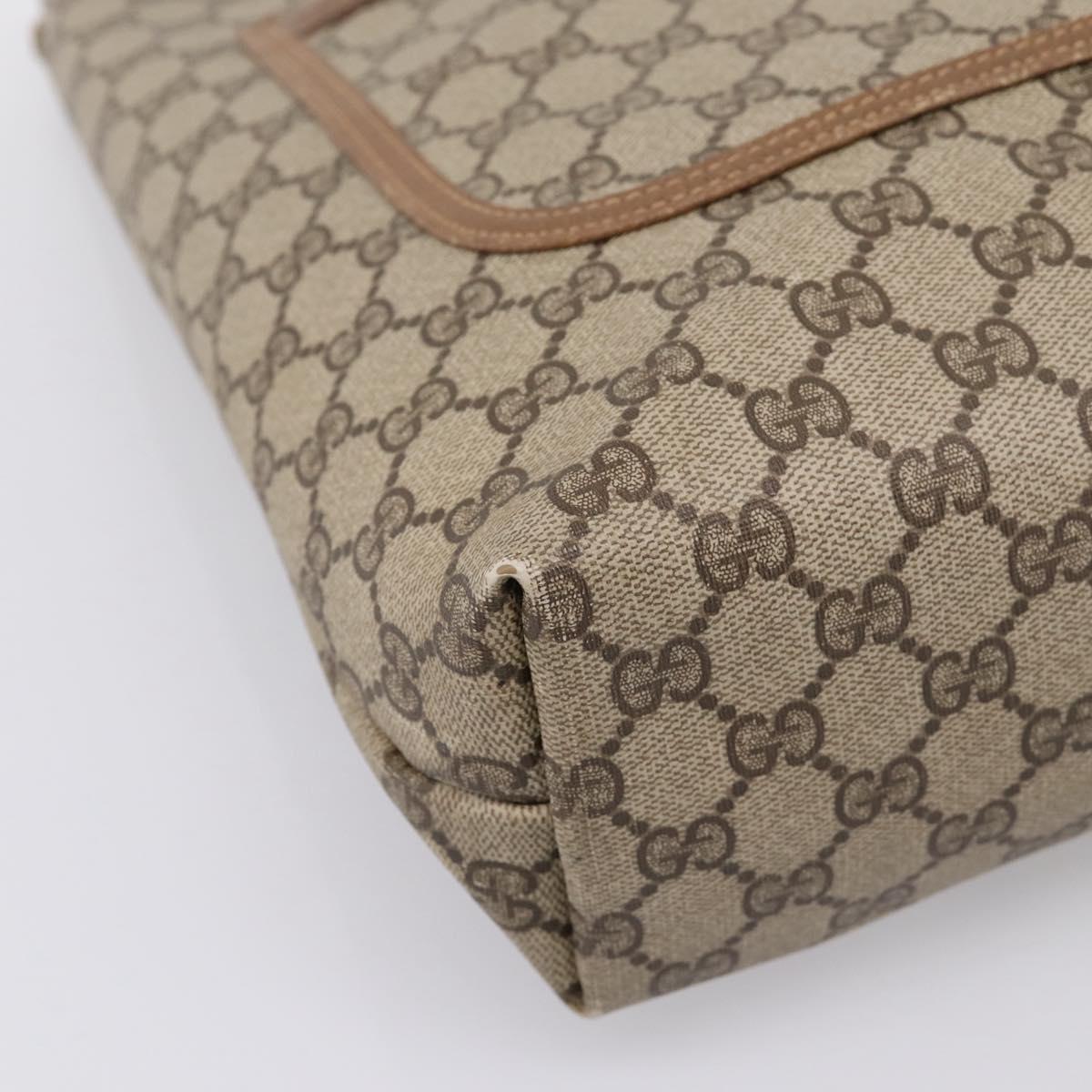 GUCCI GG Supreme Web Sherry Line Tote Bag PVC Beige Gold 39.02.003 Auth 198497