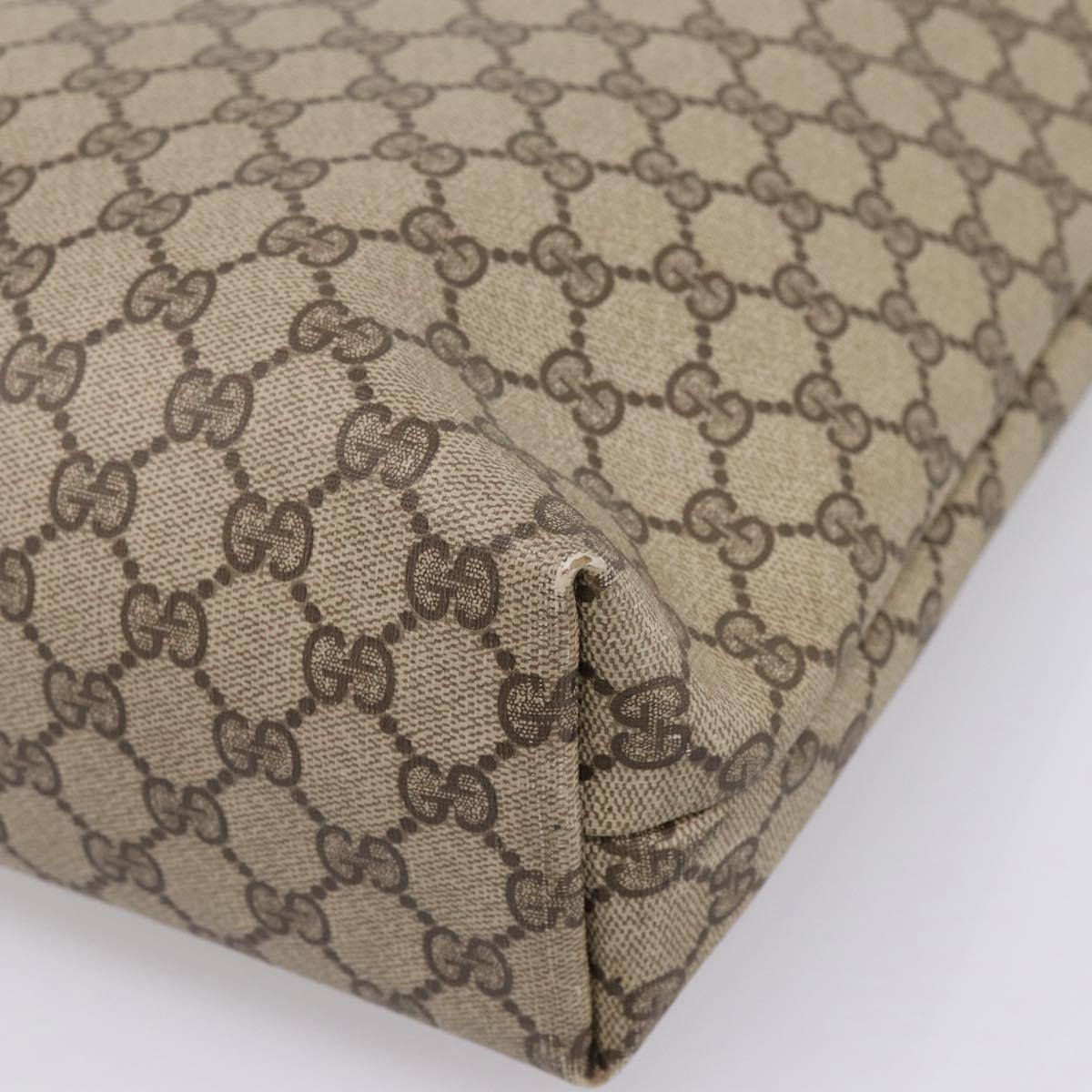 GUCCI GG Supreme Web Sherry Line Tote Bag PVC Beige Gold 39.02.003 Auth 198497