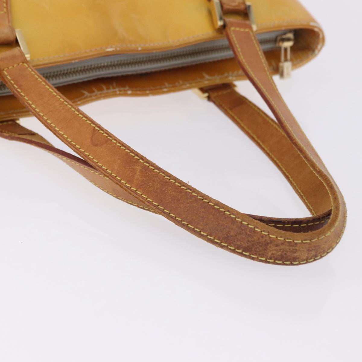LOUIS VUITTON Monogram Vernis Houston Hand Bag Gris M91053 LV Auth 198502