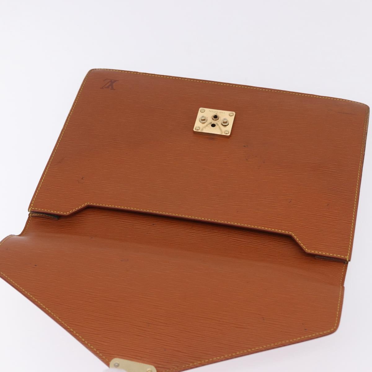 LOUIS VUITTON Epi Porte Documents Bandouliere Zipangu Gold M54468 LV Auth 198503