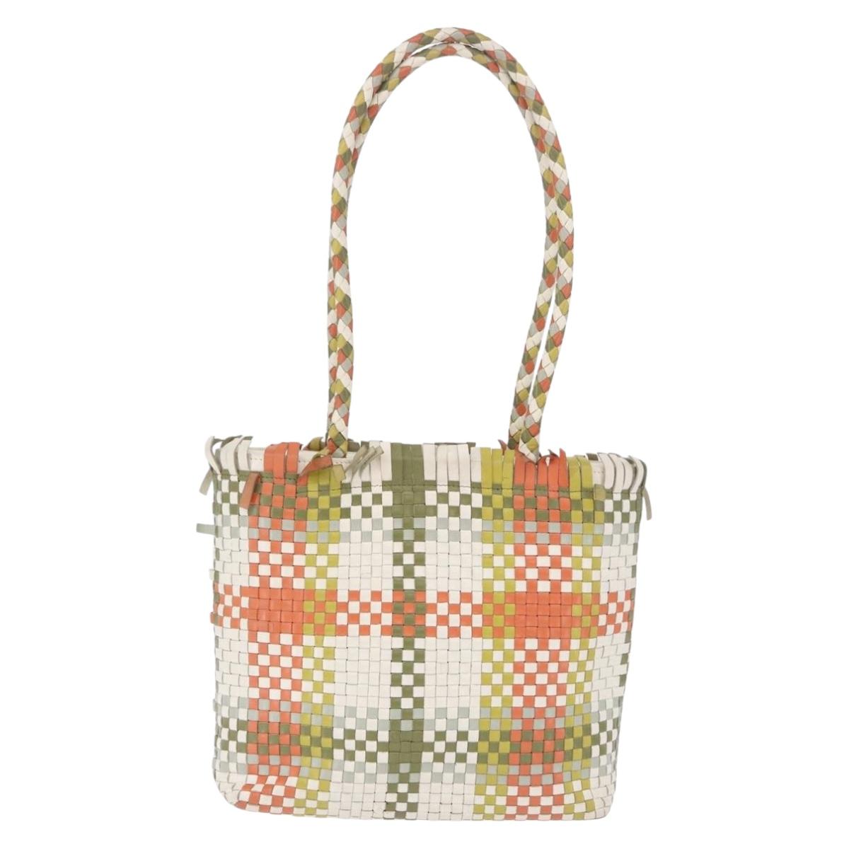 Salvatore Ferragamo Gancini Tote Bag Leather Multicolor Silver Auth 198515A