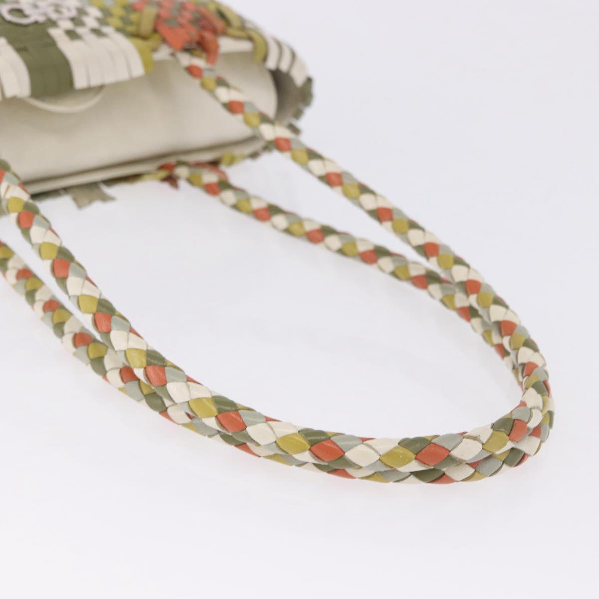 Salvatore Ferragamo Gancini Tote Bag Leather Multicolor Silver Auth 198515A