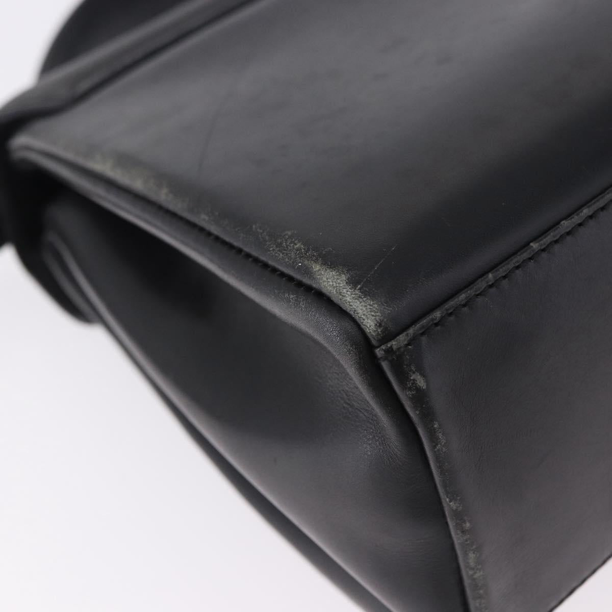 Salvatore Ferragamo Hand Bag Leather 2way Black Gold Tone Auth 198519
