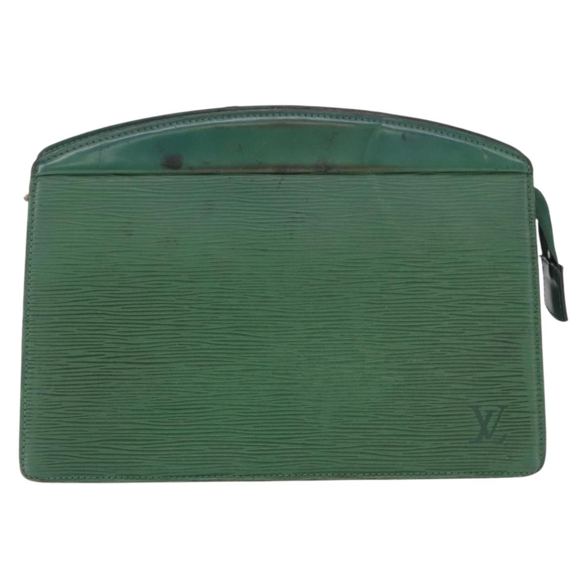 LOUIS VUITTON Epi Montaigne 27 Clutch Bag Green M52654 LV Auth 198520