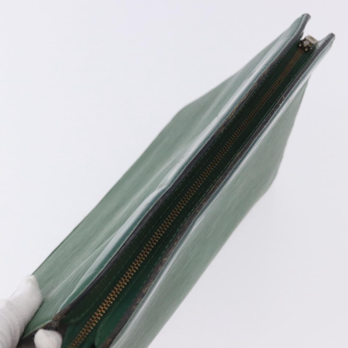 LOUIS VUITTON Epi Montaigne 27 Clutch Bag Green M52654 LV Auth 198520