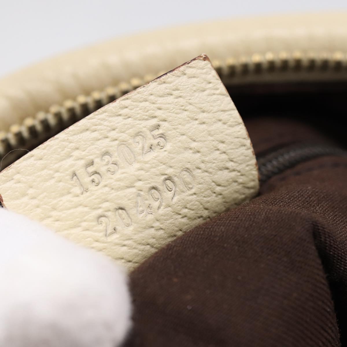 GUCCI GG Canvas Abbey Shoulder Bag Beige Gold Tone 153025 Auth 198524