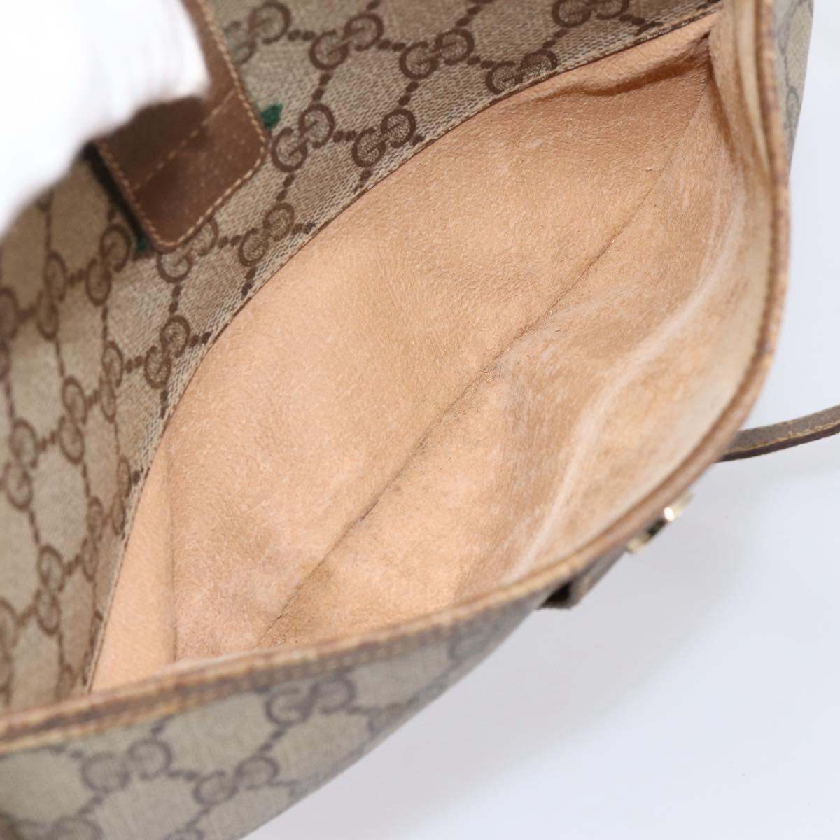 GUCCI GG Supreme Web Sherry Line Bag PVC Beige Gold 56 02 032 Auth 198534