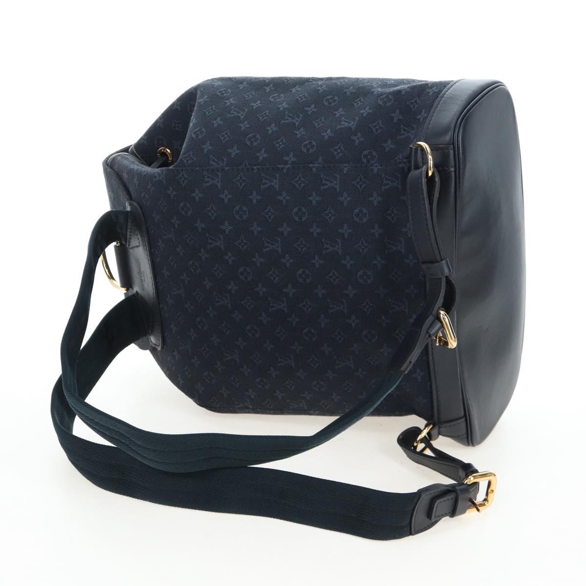 LOUIS VUITTON Monogram Mini Montsouris GM Backpack TST Blue M92455 Auth 198542V
