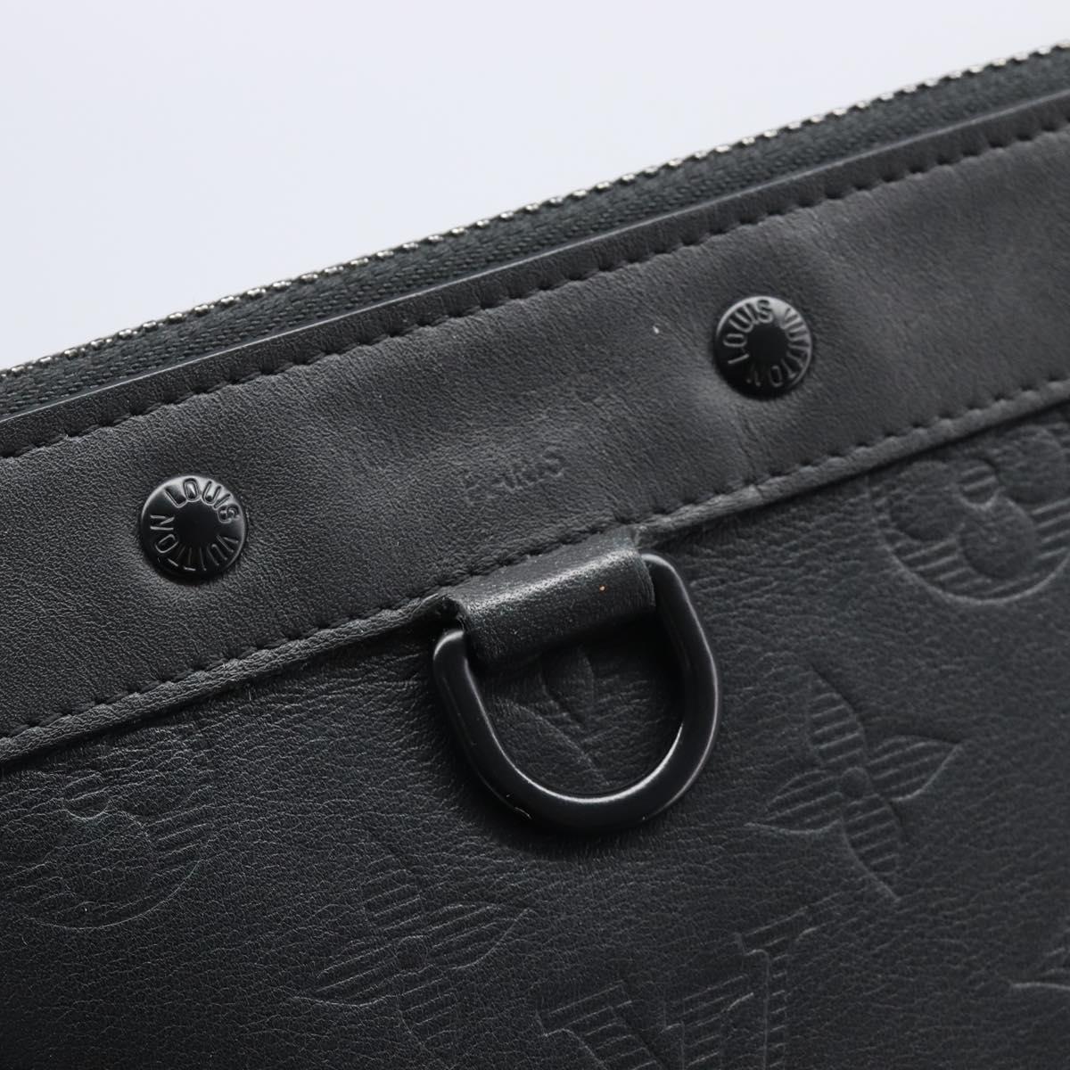 LOUIS VUITTON Monogram Shadow Pochette Discovery PM Black M44335 LV Auth 198551A
