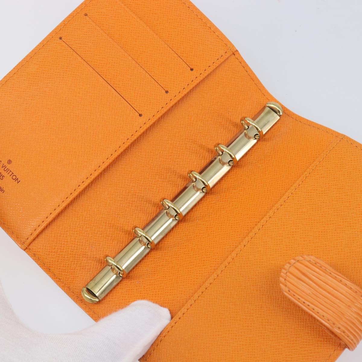 LOUIS VUITTON Epi Agenda PM Day Planner Cover Orange R2005H LV Auth 198554A
