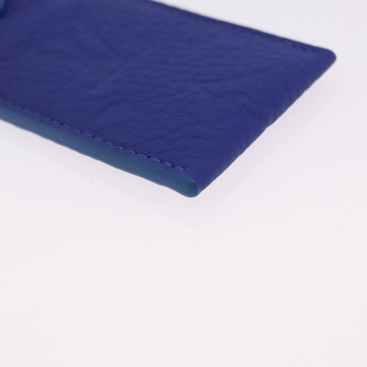 LOUIS VUITTON Monogram Emboss Pen Case Blue GI1199 LV Auth 198556M