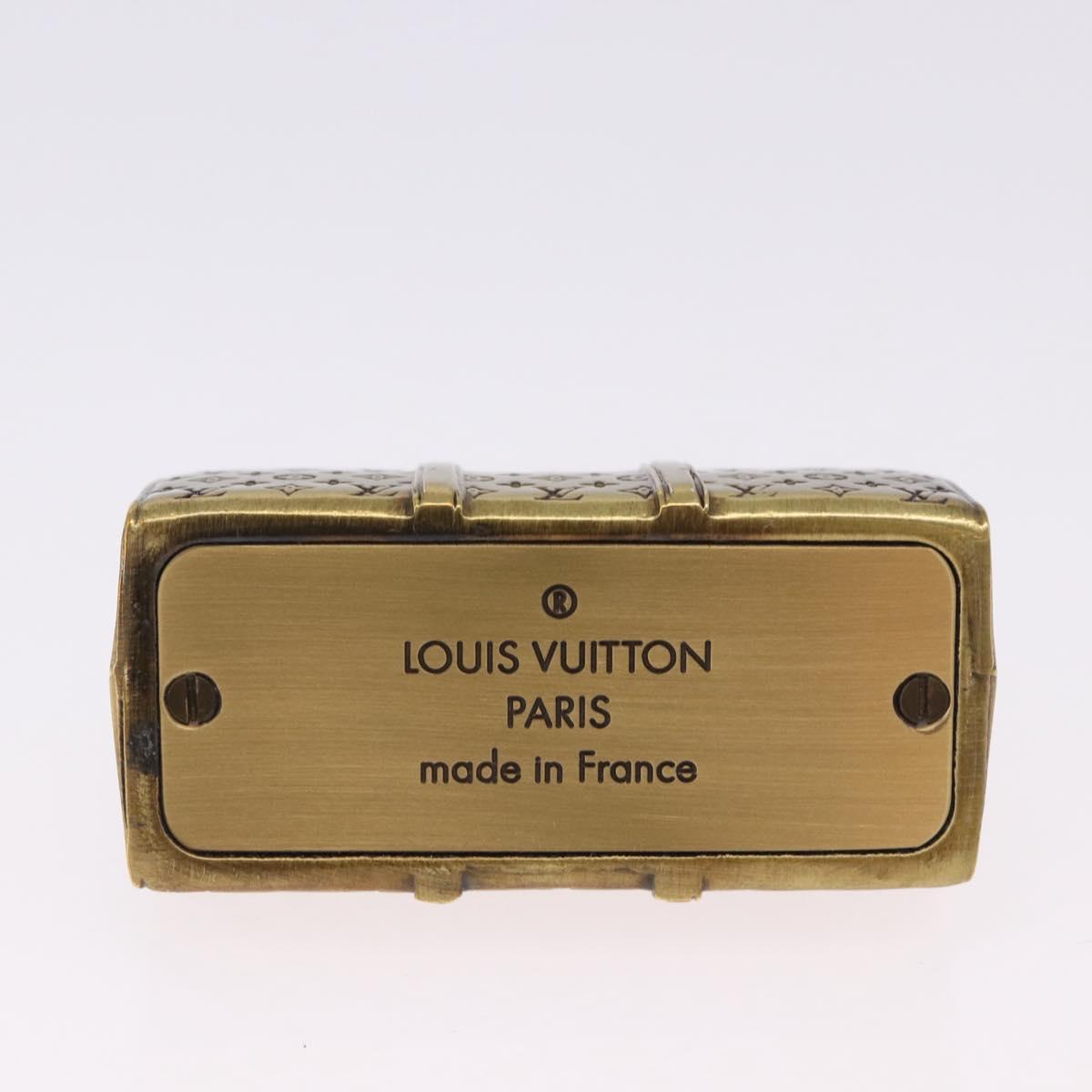 LOUIS VUITTON Monogram Keepall Motif Paperweight Metal Gold Tone LV Auth 198558A