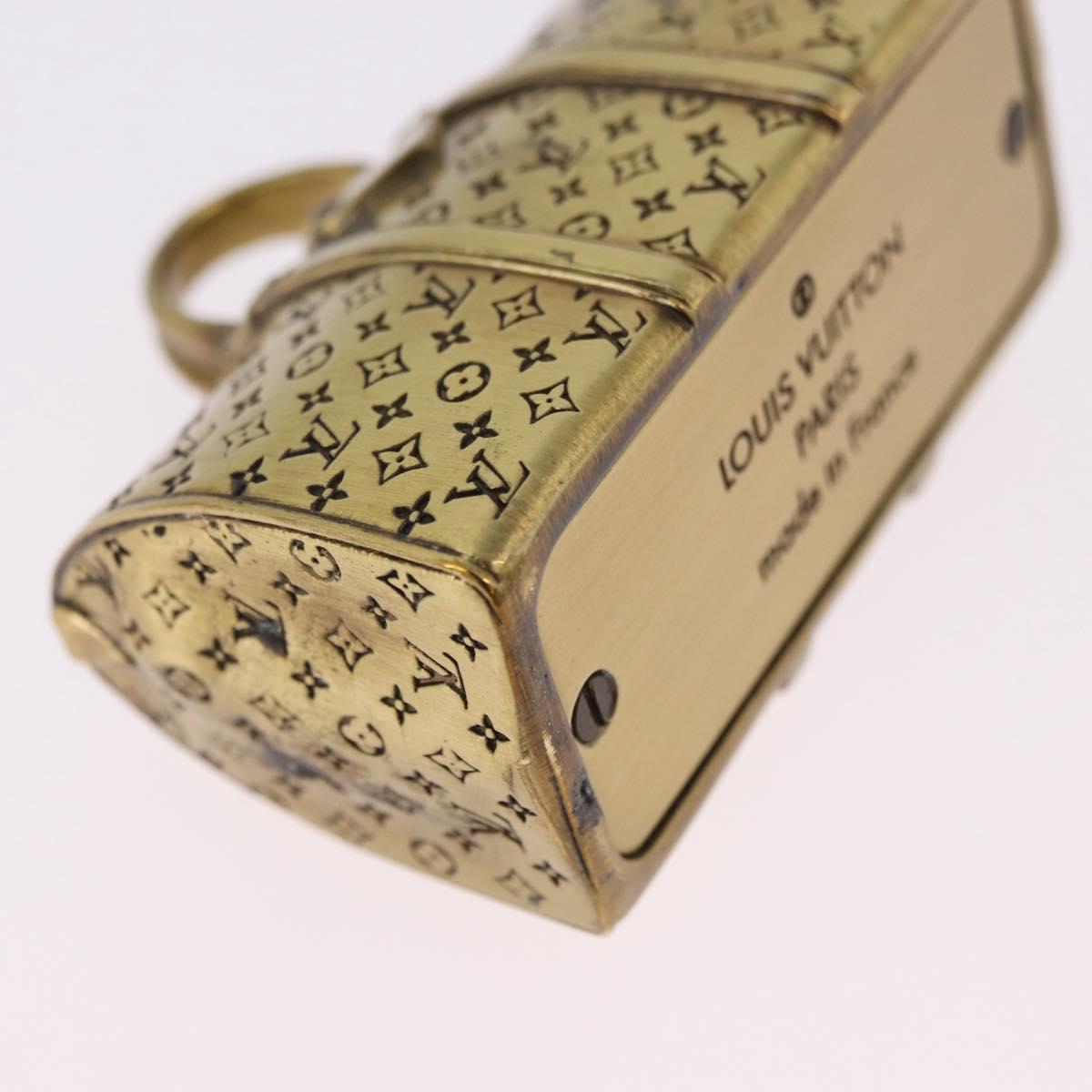 LOUIS VUITTON Monogram Keepall Motif Paperweight Metal Gold Tone LV Auth 198558A